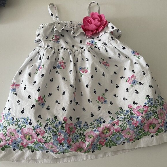 Janie and Jack Other - Janie and Jack Baby Girls Dress White with Pink Flowers Size 18 to 24 Months
